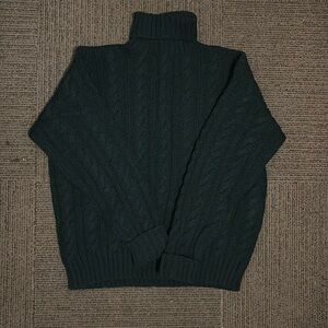 Polo Ralph Lauren 100% wool turtleneck sweater large dark green